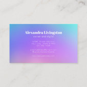 緑鮮やか紫抽象芸術グラムブシン 名刺 (裏面)