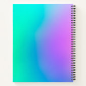 緑鮮やか紫抽象芸術Unicornグラデーション ノートブック (裏面)