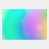 緑鮮やか紫抽象芸術Unicornグラデーション ラッピングペーパーシート (正面3)