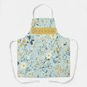 緑鮮やか色青白 エプロン (正面)