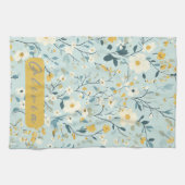 緑鮮やか色青白 キッチンタオル (横)