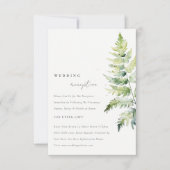 緑鮮やか金ゴールド水色シダ披露宴 招待状 (正面)