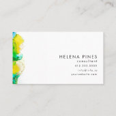 緑鮮やか黄の宝石モダン抽象芸術インク 名刺 (裏面)