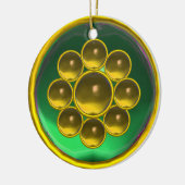 緑黄トパズ原石門 セラミックオーナメント (左)