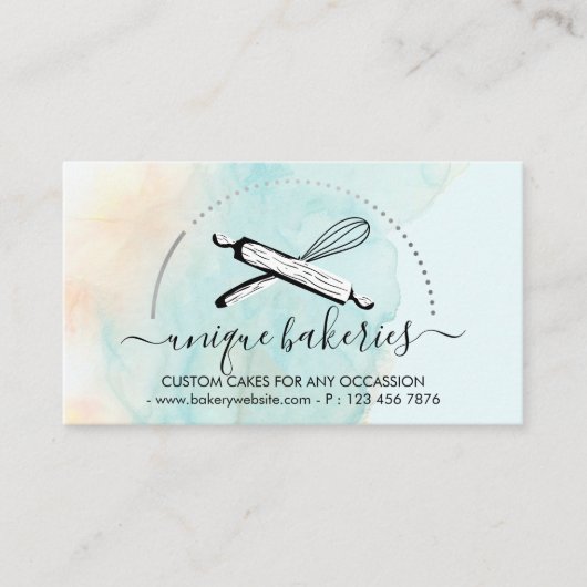 緑黄色サークルパン屋ケーキメーカー 名刺 (正面)