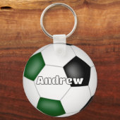 緑黒のサッカーカスタム名 キーホルダー (裏面)