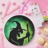 緑黒の魔女 ハロウィン ペーパープレート (パーティー)