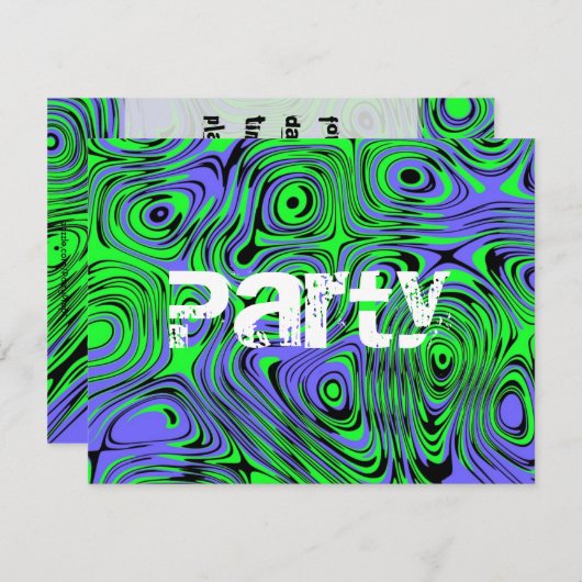 緑10代のな男の子のバースデーパーティ招待状 招待状 (正面/裏面)