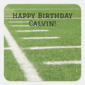 緑10代の野戦場線サッカースポーツ スクエアシール (正面)