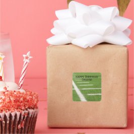 緑10代の野戦場線サッカースポーツ スクエアシール