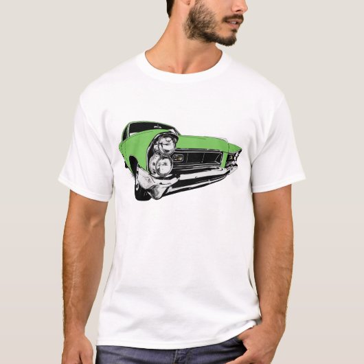 緑1965年のポンティアクグランプリ Tシャツ (正面)