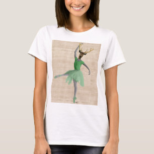 緑2のバレエのシカ Tシャツ