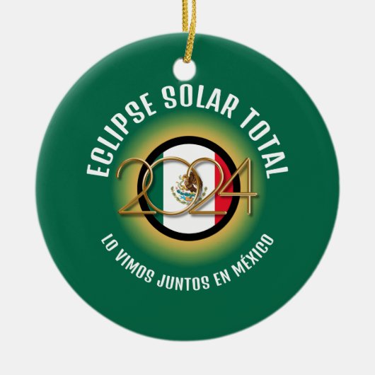 緑2024トータル太陽のECLIPSEメキシコ セラミックオーナメント (正面)