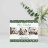 緑3つ星メリークリスマスポストカード シーズンポストカード (スタンド正面)