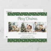 緑3つ星メリークリスマスポストカード シーズンポストカード (正面/裏面)