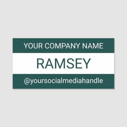 緑3インチ名タグピンまたは磁気プロフェッショナル 名札 (正面)