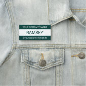 緑3インチ名タグピンまたは磁気プロフェッショナル 名札 (インサイチュ)