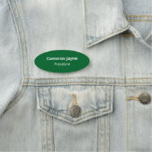 緑3インチ楕円の名前タグ安全ピンプロフェッショナル 名札 (インサイチュ)