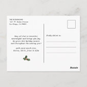 緑3フォトメリークリスマスウォーター色の緑 ポストカード (裏面)