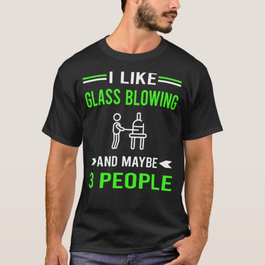 緑3人ガラス吹きガラス製ガファー Tシャツ (正面)