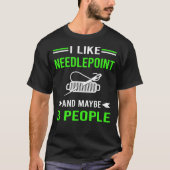 緑3人ニードルポイントキャンバスの作業 Tシャツ (正面)
