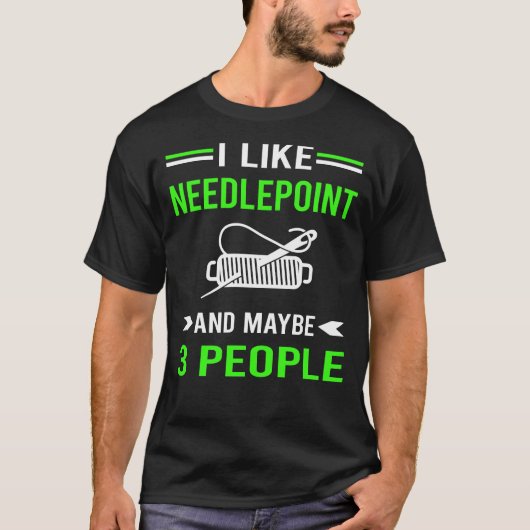 緑3人ニードルポイントキャンバスの作業 Tシャツ (正面)