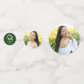 緑3写真卒業スクリプトモダンハートキャップ コンフェッティ (裏面)