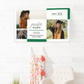 緑3枚の写真卒業バナー 横断幕 (インサイチュ)