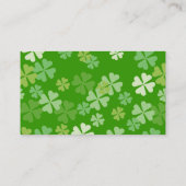 緑4の葉のクローバーのデザイン 名刺 (裏面)