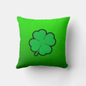 緑4の葉のクローバー クッション (裏面)