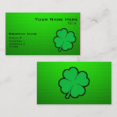 緑4の葉のクローバー 名刺 (正面/裏面)