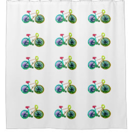 緑4Leeを循環させる自転車 シャワーカーテン