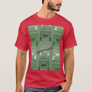 緑4x4顔繰り返しパターン tシャツ