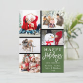 緑5フォトモダンコラージクリスマス シーズンカード (スタンド正面)