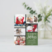 緑5フォトモダンコラージクリスマス シーズンポストカード (スタンド正面)