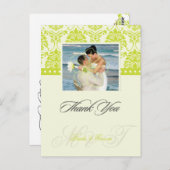 緑+アイボリーダマスクありがとうフォトポストカード， ポストカード (正面/裏面)