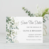 緑 |ウェディング日付カードを保存 セーブザデート (スタンド正面)