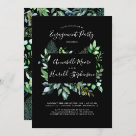 緑 | ウッドランド | 水彩婚約パーティ 招待状