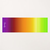 緑、オレンジ、紫のサンセットスカイあなたの名前を追加 ヨガマット (正面(横))