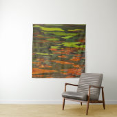 緑、オレンジ、黒の抽象芸術絵画の タペストリー (インサイチュ(横))