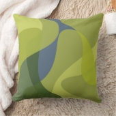 緑、カッコいいトレンディー、波モダン状オーガニック形 クッション (ブランケット)