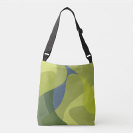 緑、カッコいいトレンディー、波モダン状オーガニック形 クロスボディバッグ