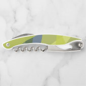 緑、カッコいいトレンディー、波モダン状オーガニック形 ソムリエナイフ (裏面)