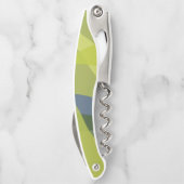 緑、カッコいいトレンディー、波モダン状オーガニック形 ソムリエナイフ (裏面)