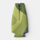 緑、カッコいいトレンディー、波モダン状オーガニック形 ボトルクーラー (裏面)