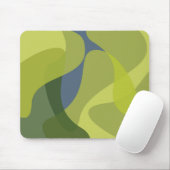 緑、カッコいいトレンディー、波モダン状オーガニック形 マウスパッド (マウス)