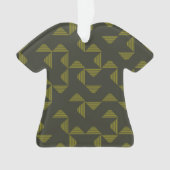 緑、カッコいい、ユニークトレンディー三角形パターン オーナメント (正面)