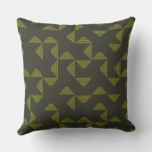 緑、カッコいい、ユニークトレンディー三角形パターン クッション (裏面)