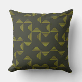 緑、カッコいい、ユニークトレンディー三角形パターン クッション