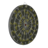 緑、カッコいい、ユニークトレンディー三角形パターン ダーツボード (正面左)